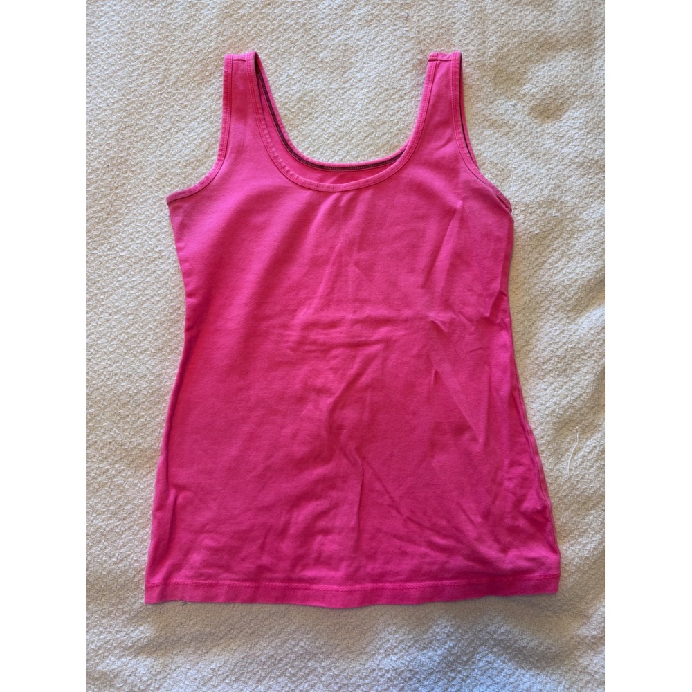 Maurices Hot Pink Scoop Neck Tank Top Sleeveless Cotton Blend Basic Small